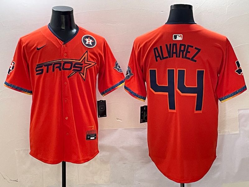 Men Houston Astros #44 Alvarez Orange Five generation Joint Name Nike 2025 MLB Jersey style 4